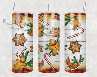 Gingerbread Man for Sublimation Skinny Tumbler, Merry Christmas Gingerbread Sublimation Tumbler Transfer Only, Holiday Skinny Tumbler Design