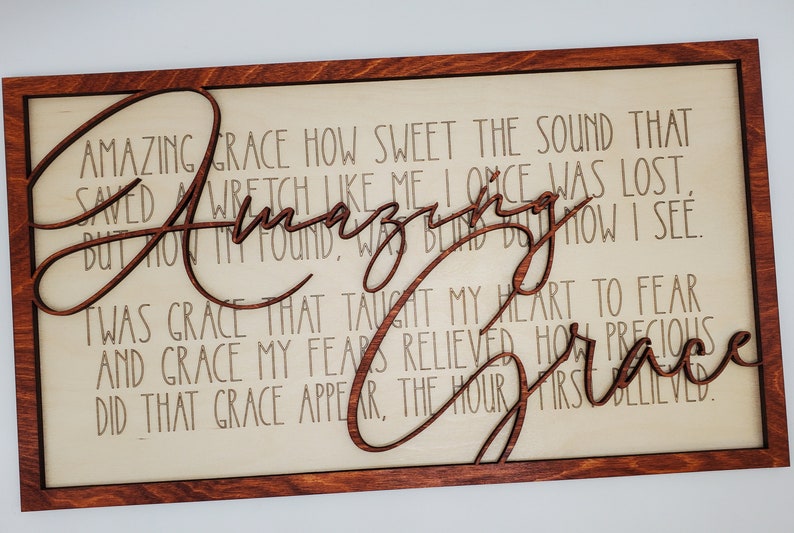 Amazing Grace Wooden Home Decor Laser Cut Wall Hanging Etsy