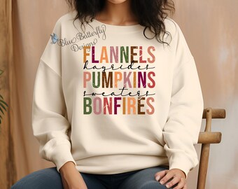 Fall Flannels, Pumpkins, Bonfires DTF/Sublimation Transfer