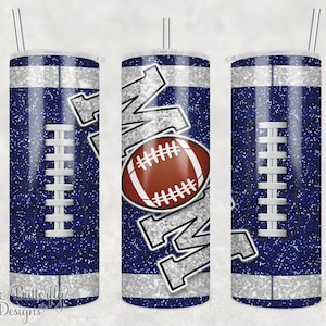 Football Mom Faux Glitter Tumbler Wrap: Sublimation Transfer