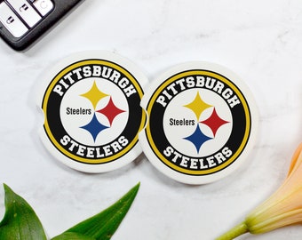 Pittsburgh Steelers Car Coasters, Steelers Car Coasters, Pittsburgh Steelers Sandstone Car Coasters, Steelers Ceramic Car Coasters, Custom