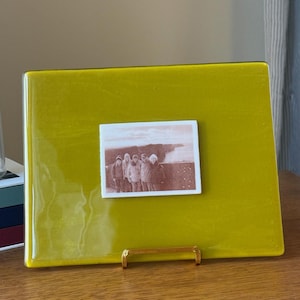 Custom Photo Glass Art | Handmade Fused Glass Photo | Glass Panel | Personalized Glass Frame | Sepia Photo Gift