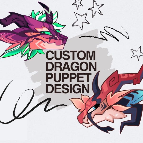 Paper Dragon Puppet Design Template - Etsy