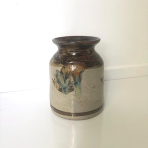 Kitchen Utensil Cannister/ Vase Australian vintage handcrafted Gembrook studio pottery