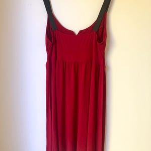 Vintage jurk in babydollstijl van robijnrood polyester elasthaan, maat large