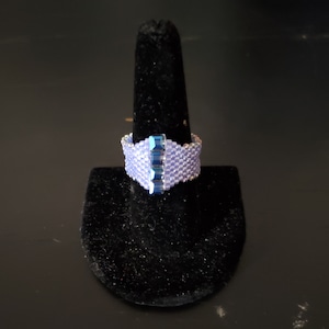Blue Fantasy Brick Stitch Ring