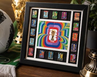 2026 Fifa Fußball-WM 2026 Pin-Rahmen, Pin-Schaurahmen, Metall-Gedenksammlung, Fußball-Fan-Wand-Kunst-Dekorgeschenk