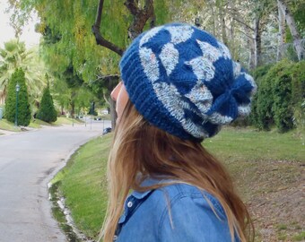 KNIT PATTERN Slouchy beanie man hat Knitting pattern - Unisex Adult Man/Woman/Teen - Knitting Hat pattern - Knited beanie hat pattern Winter