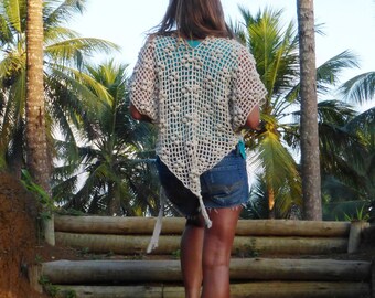 Beach Cover Up Crochet Pattern Summer tutorial crochet shawl, vest, wrap bikini accessory beginner easy crochet boho crochet tutorial PDF