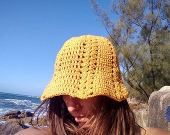 Sun Hat crochet pattern Matahari beach crochet beginners, easy hat for travel, light, packable - summer hat crochet pattern beach hat