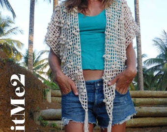 Cardigan Crochet Pattern Summer tutorial crochet wrap summer woman accessory beginner easy crochet shawl vest pattern beach crochet tutorial