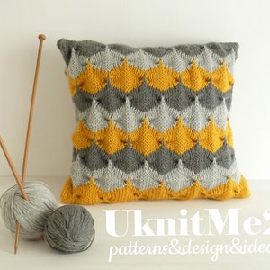 knit PILLOW PATTERN Knitting decorative Pillow pattern Coussin géométrique Tutoriel photo taie d'oreiller tricot motif tricot literie faite à la main