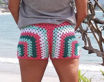 crochet SHORTS granny crochet pattern - S, M, L & more sizes how to - Easy worsted FAST trendy short summer crochet outfit crocheting pants