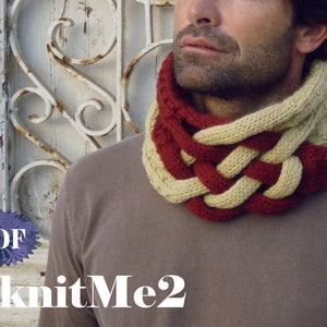 Cowl Knit Pattern Weave Unique man, woman, adult UNISEX knitting pattern Gift for him/her PHOTO tutorial Knit Cowl Professional PDF image 5