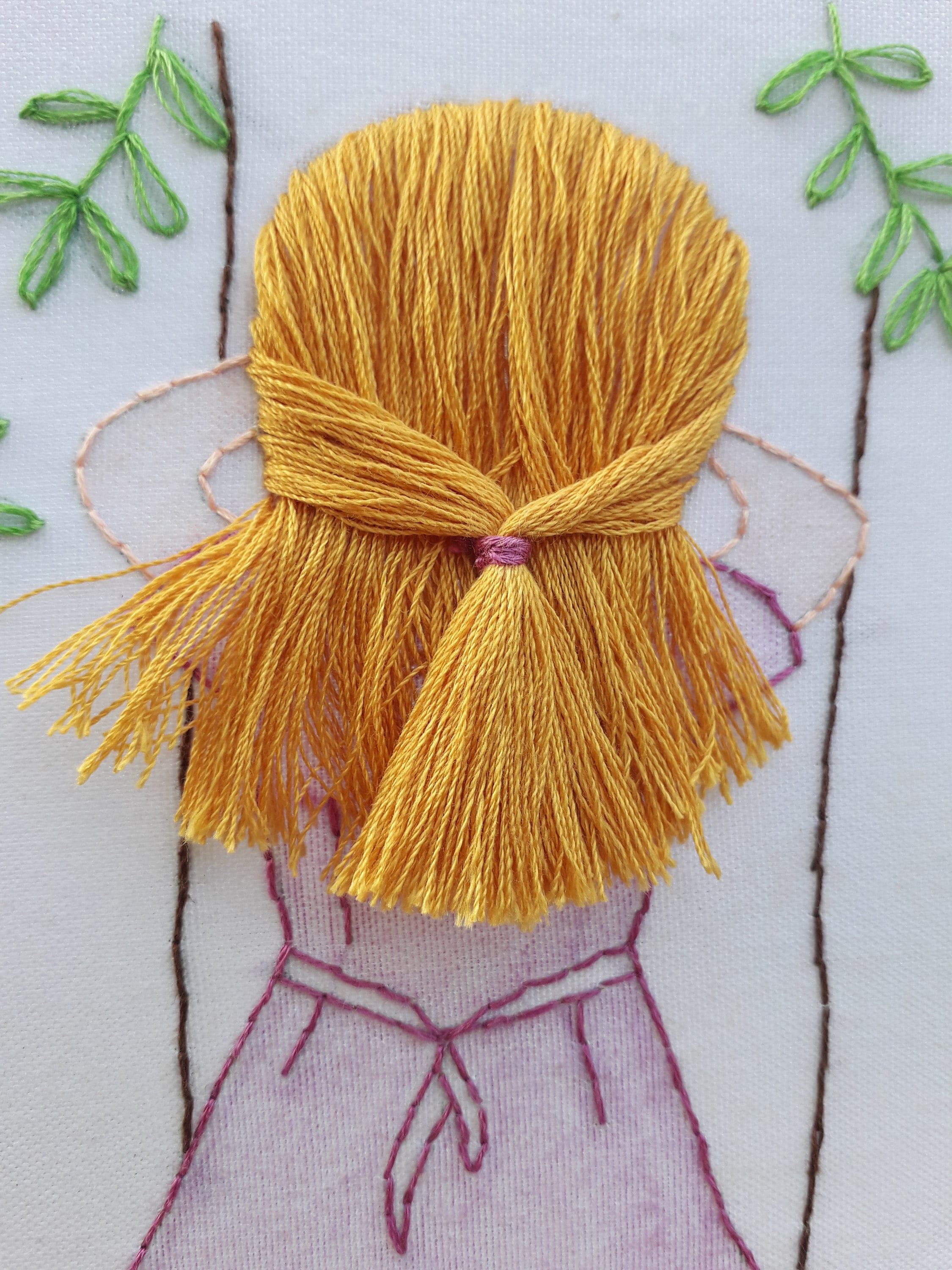 BEGINNER Hair Embroidery Pattern Hide Seek Girl Hand Etsy
