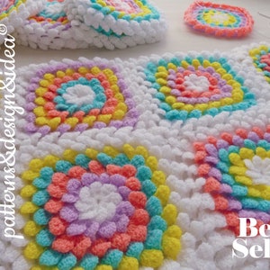 Baby Blanket Floral crochet pattern Yummy Flower granny square Professional PHOTO tutorial girl floral blanket , throw crochet pattern image 6