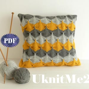 knit PILLOW PATTERN Knitting decorative Pillow pattern Geometric cushion Photo tutorial pillow cover knit pattern knitting handmade bedding