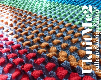 Afghan CROCHET PATTERN Blanket Crisol colorful reversible unique stitch PHOTO tutorial crochet pattern baby blanket, throw, bedding crochet