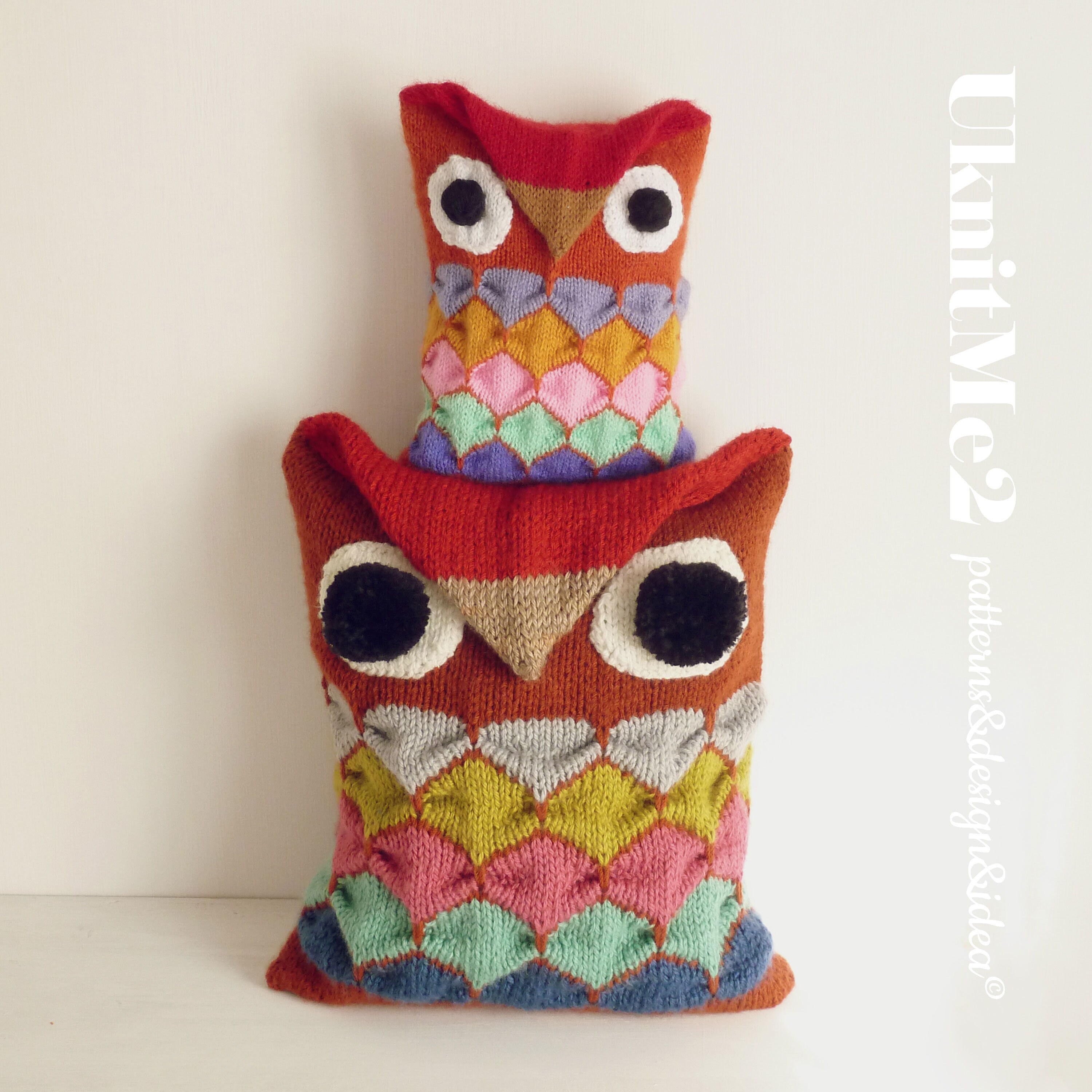 Knit Pillow Pattern Amigurumi Owl Knitted Animal Kids Etsy