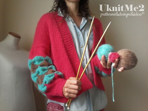Bubble top knit cardigan