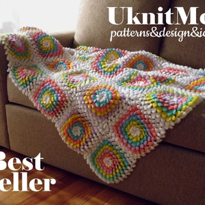 Baby Blanket Floral crochet pattern Yummy Flower granny square Professional PHOTO tutorial girl floral blanket , throw crochet pattern image 7