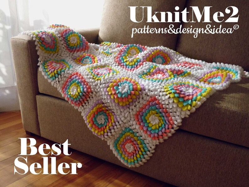 Baby Blanket Floral crochet pattern Yummy Flower granny square Professional PHOTO tutorial girl floral blanket , throw crochet pattern image 7
