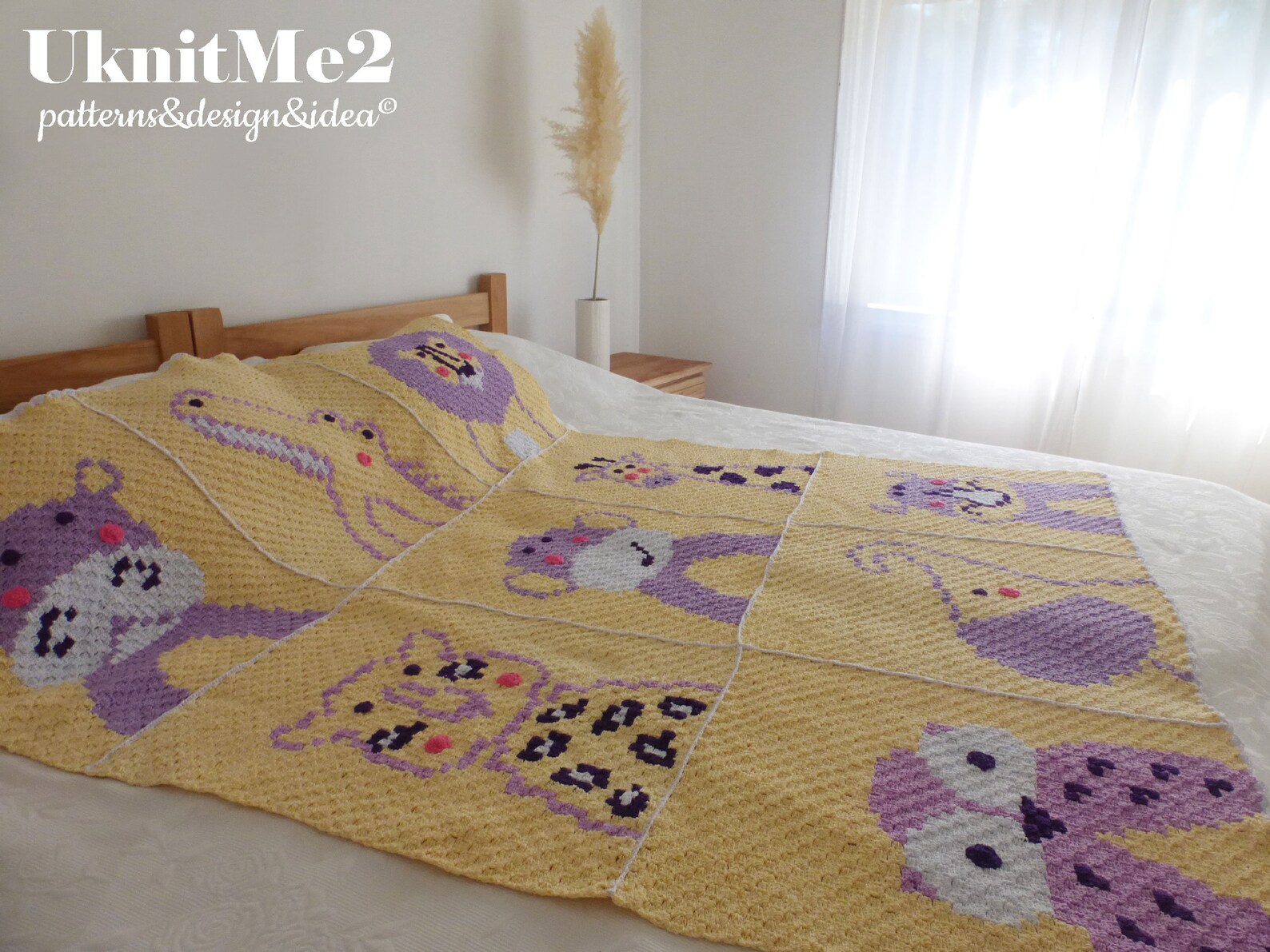 C2c Crochet Baby Blanket Pattern Squares Wild Animals Corner 2 Etsy
