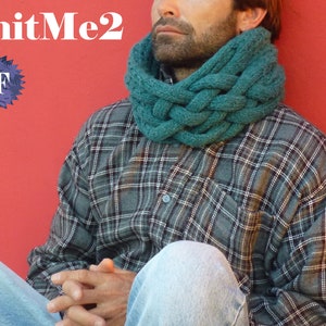 Cowl Knit Pattern Weave Unique man, woman, adult UNISEX knitting pattern Gift for him/her PHOTO tutorial Knit Cowl Professional PDF image 3