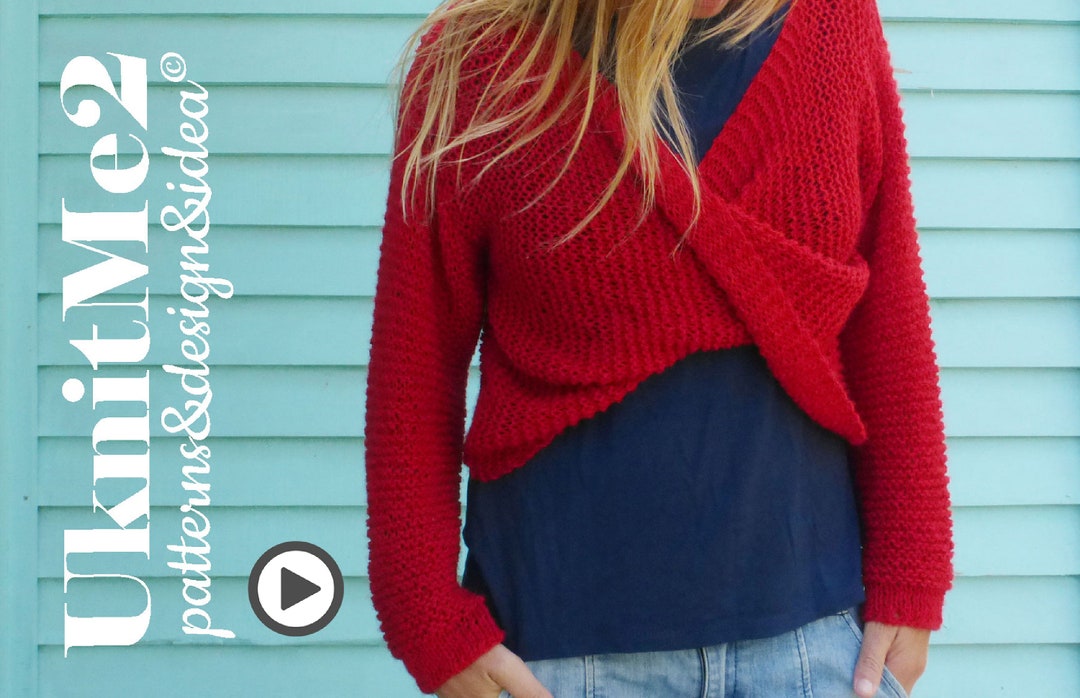 Basic Knit Sweater Twisted Easy Knitting Pattern & VIDEO Etsy