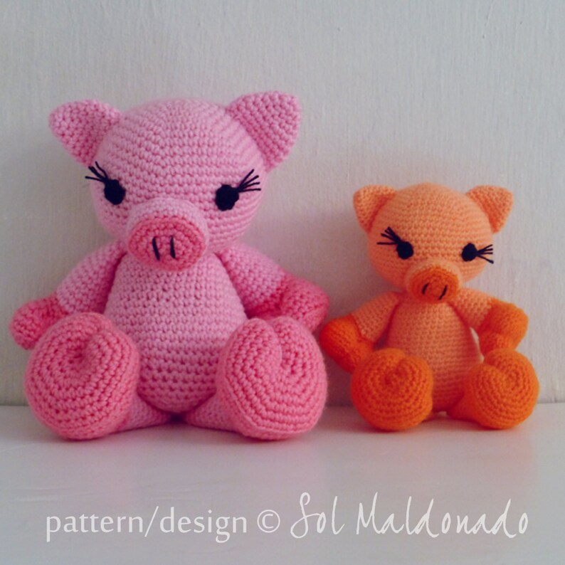 Instant Download Crochet Doll Pattern Crochet Amigurumi Crochet Pattern Pig Piggy and Pig amigurumi Toy crochet pattern