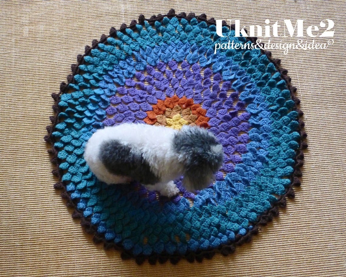 Round Pet Rug CROCHET PATTERN Pet Rug Crochet Pattern Flower Round Comfy Mat - Etsy