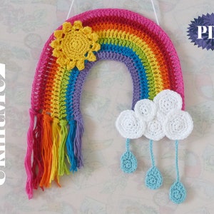 CROCHET PATTERN Rainbow Applique easy crochet applique crochet pattern decor, accessory, scrapbook, baby cloth , maternity door, wall hang image 3