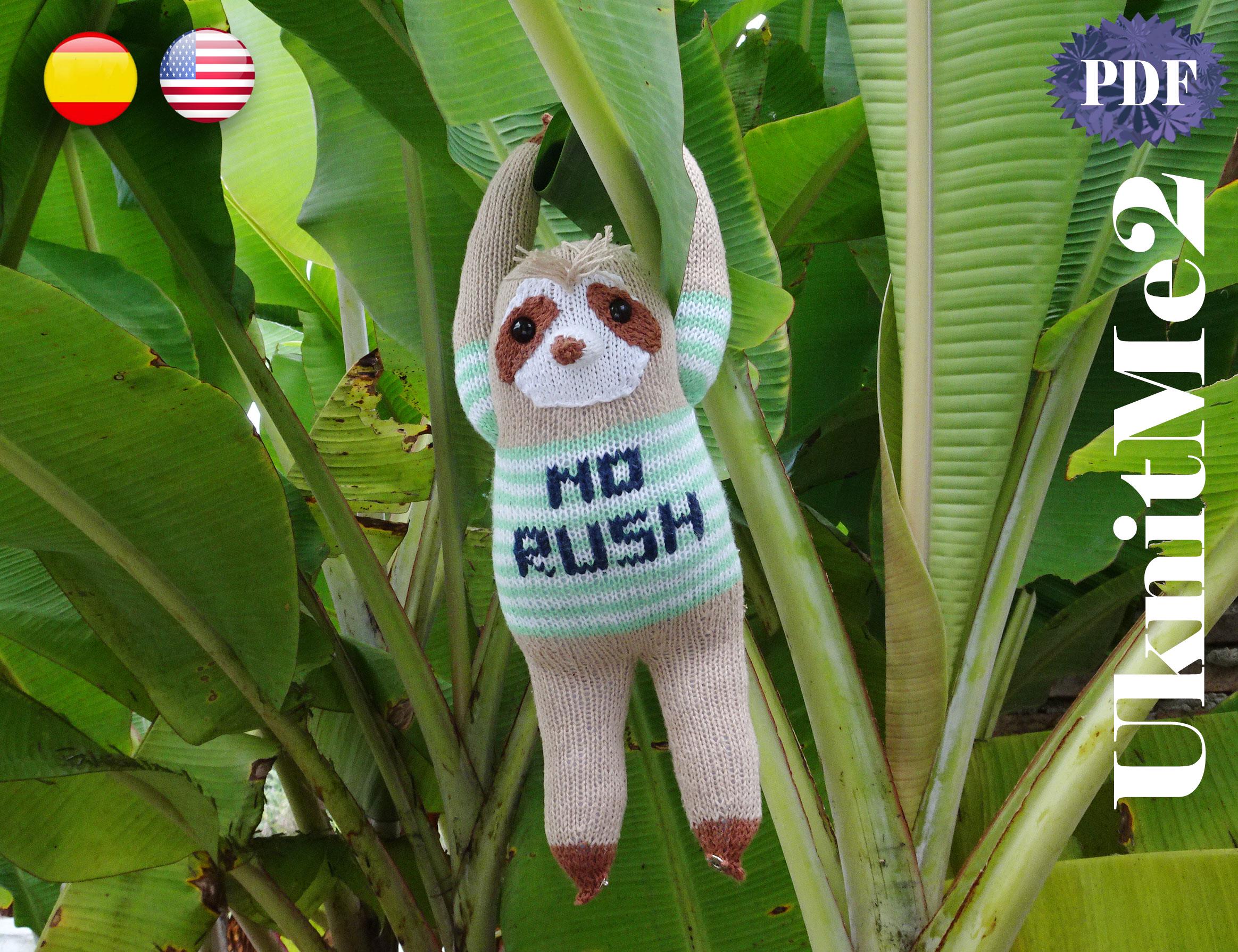 Sloth Knit Pattern Amigurumi Knitting Animal Toy Sloth Bear Wild "no ...
