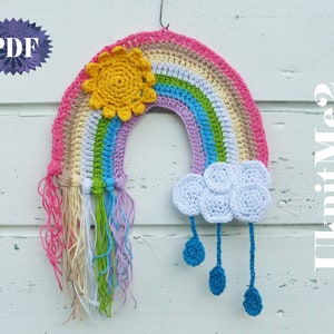 CROCHET PATTERN Rainbow Applique easy crochet applique crochet pattern decor, accessory, scrapbook, baby cloth , maternity door, wall hang image 2