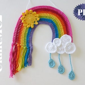 CROCHET PATTERN Rainbow Applique easy crochet applique crochet pattern decor, accessory, scrapbook, baby cloth , maternity door, wall hang image 6