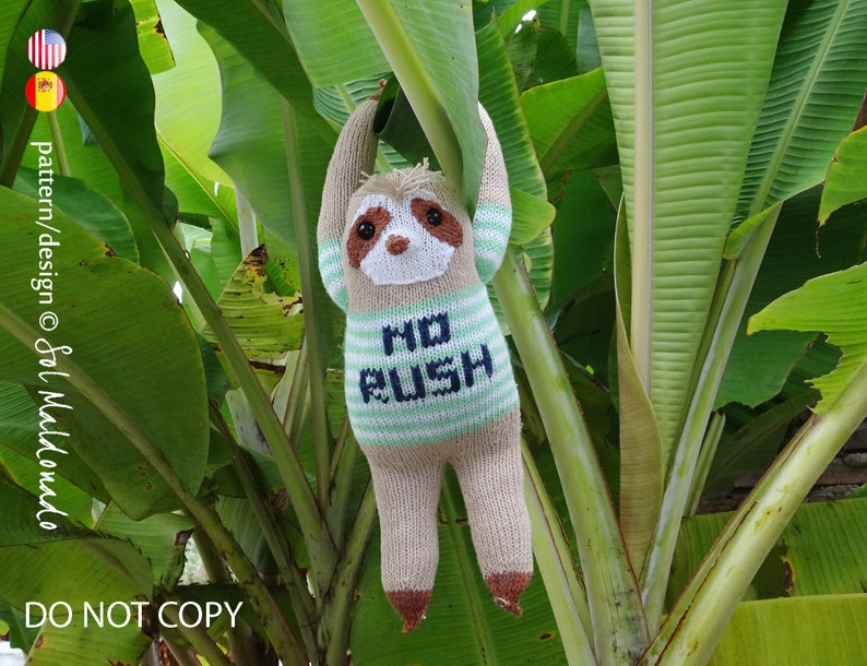 Knit Pattern Sloth Amigurumi Toy Knitting Pattern Sloth INSTANT DOWNLOAD Knitting Amigurumi Doll Bear Toy EnglishSpanish