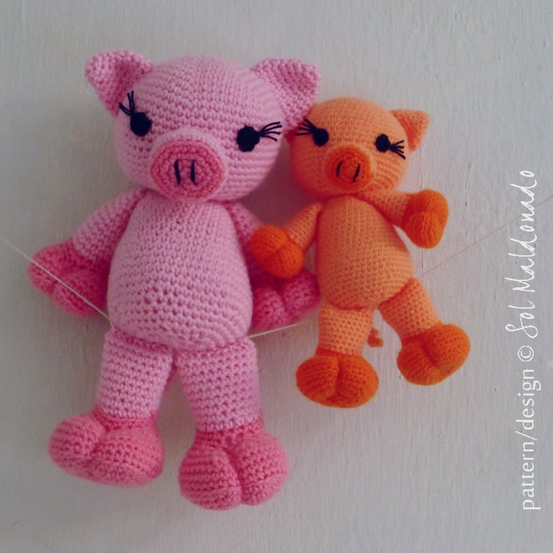 Instant Download Crochet Doll Pattern Crochet Amigurumi Crochet Pattern Pig Piggy and Pig amigurumi Toy crochet pattern