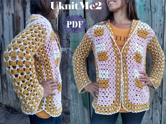 One piece crochet cardigan pattern best sale