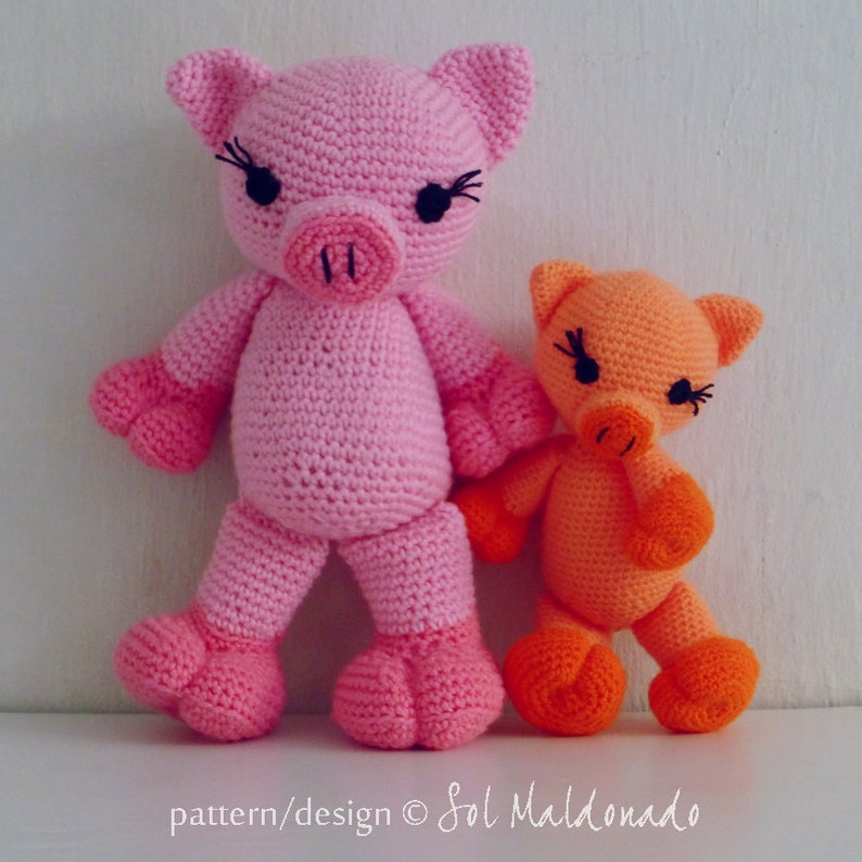 Instant Download Crochet Doll Pattern Crochet Amigurumi Crochet Pattern Pig Piggy and Pig amigurumi Toy crochet pattern