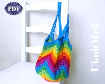 Solid Granny Square Bottom Bag Crochet Pattern - Rainbow colorful crochet handbag granny square bottom crochet tote handbag photo tutorial