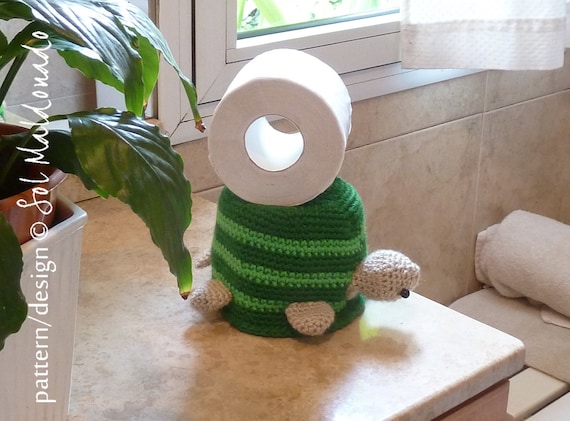 Crochet Pattern Toilet Paper Cover Or Hat Turtle Bathroom Etsy