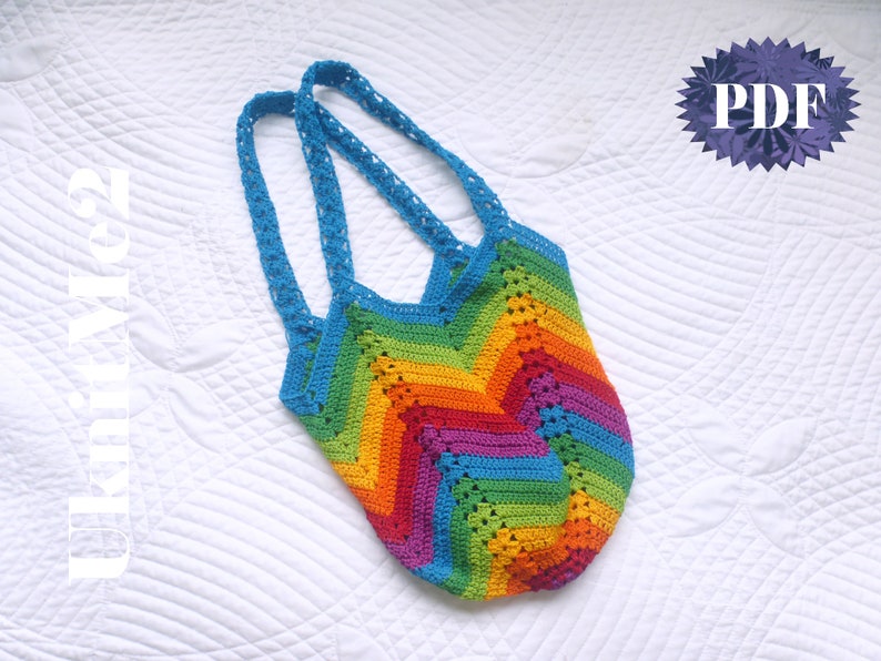 Solid Granny Square Bottom Bag Crochet Pattern Rainbow Etsy