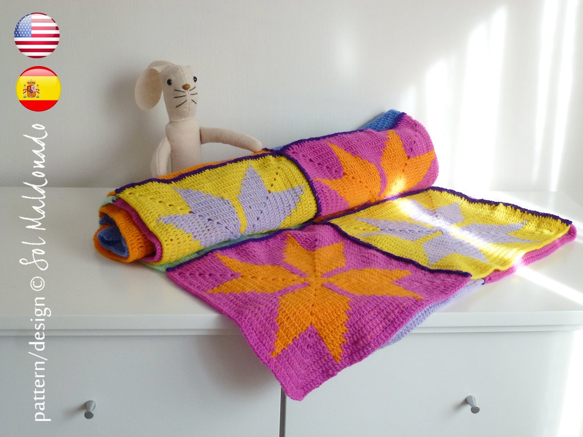 Crochet Tapestry baby Blanket crochet pattern Geometric Etsy