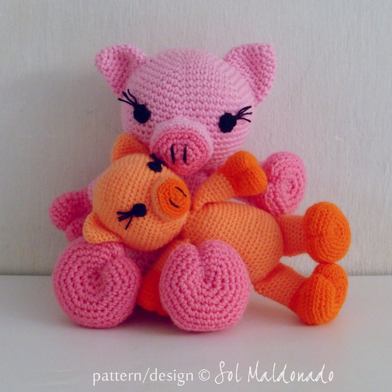 Instant Download Crochet Doll Pattern Crochet Amigurumi Crochet Pattern Pig Piggy and Pig amigurumi Toy crochet pattern