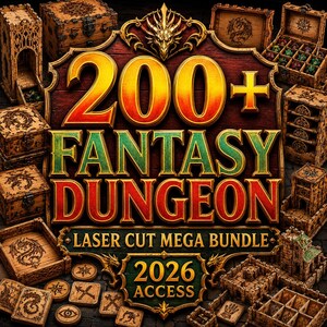 200+ Fantasy Dungeon Laser Cut Mega Bundle, RPG Designs, Laser Cut Files,  svg dxf cdr ai eps pdf, Instant Download