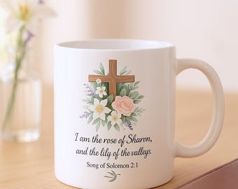Taza cristiana floral
