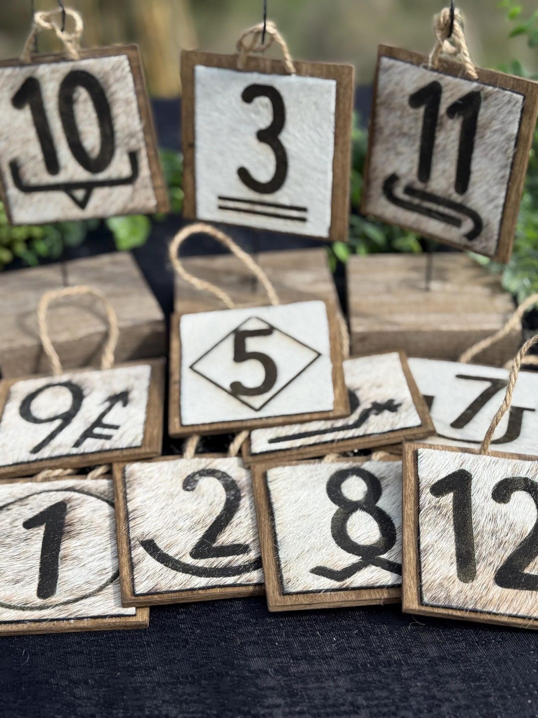 Engraved Cowhide Wedding Table Numbers, Rustic Western Brand Decor - Etsy