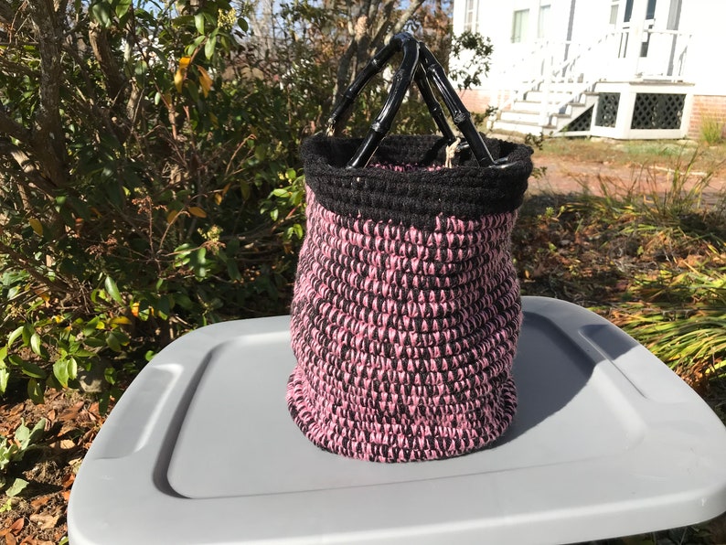 Multi-colored Clothesline Crocheted Basket image 10