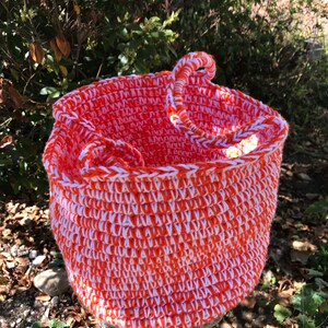 Multi-colored Clothesline Crocheted Basket image 8