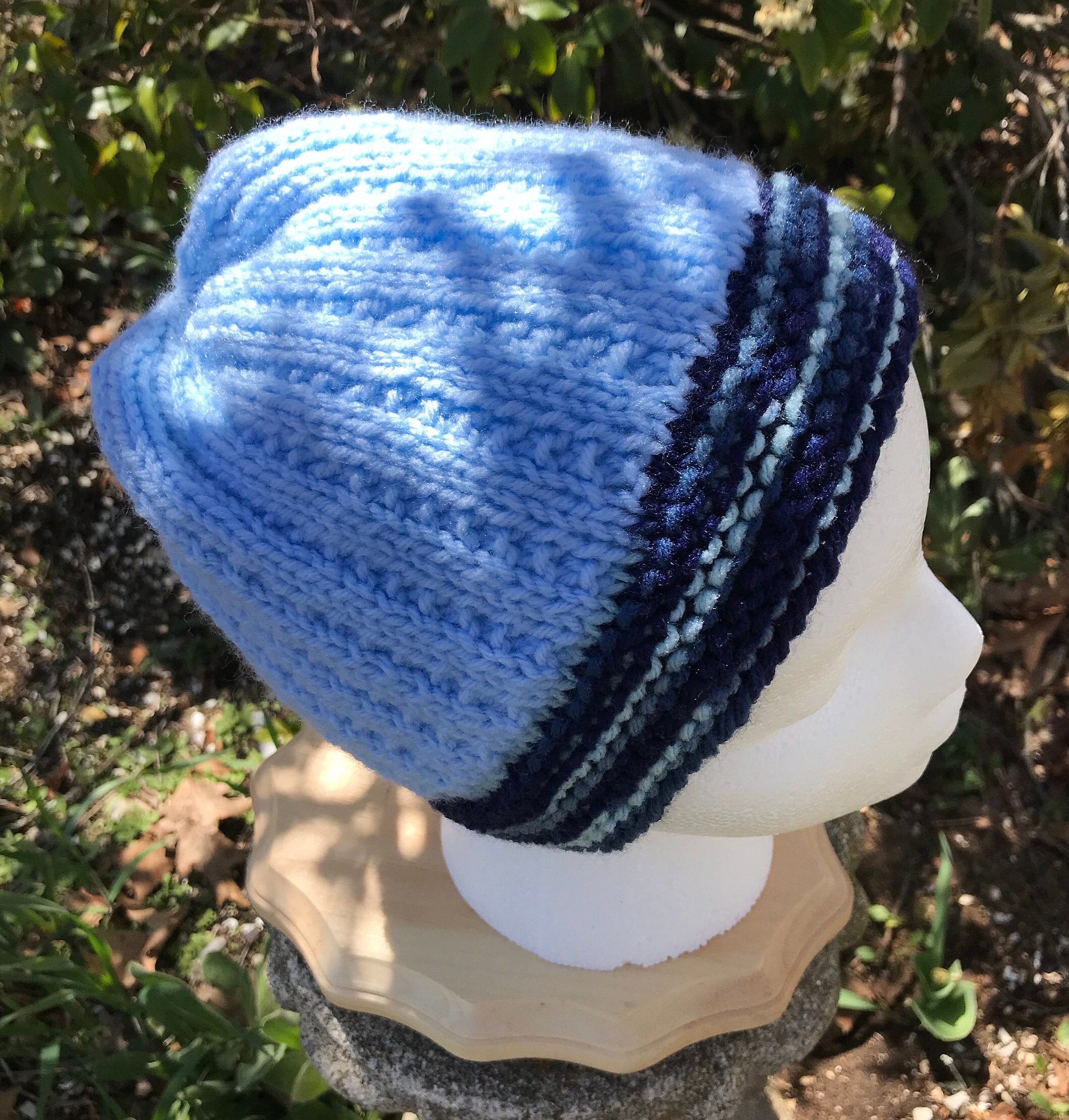 Light and Dark Blue Beanie - Etsy Hong Kong